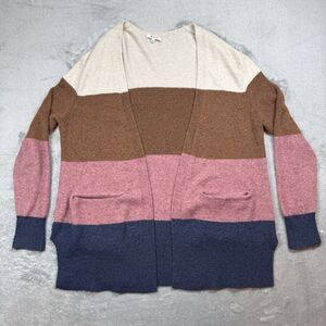 Madewell Kent Cardigan Women's Large Multicolor Striped Wool Blend